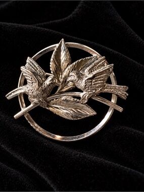 Vintage Carl Art Sterling Silver Brooch with Birds on a Branch